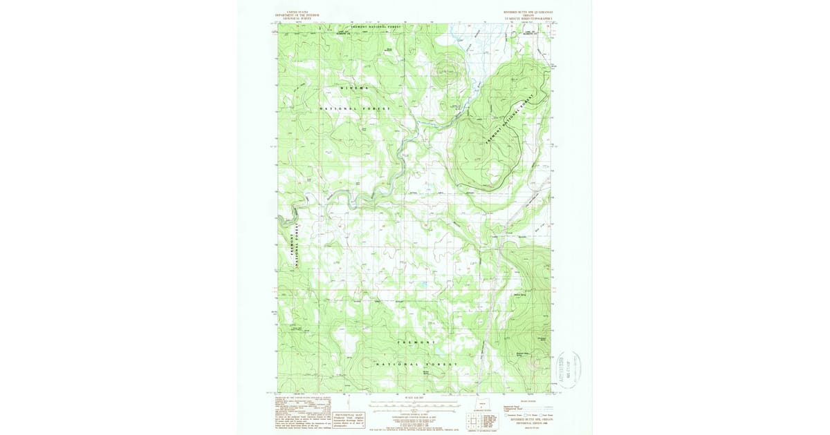1988 Map of Riverbed Butte Spring, Klamath County, OR — High-Res | Pastmaps