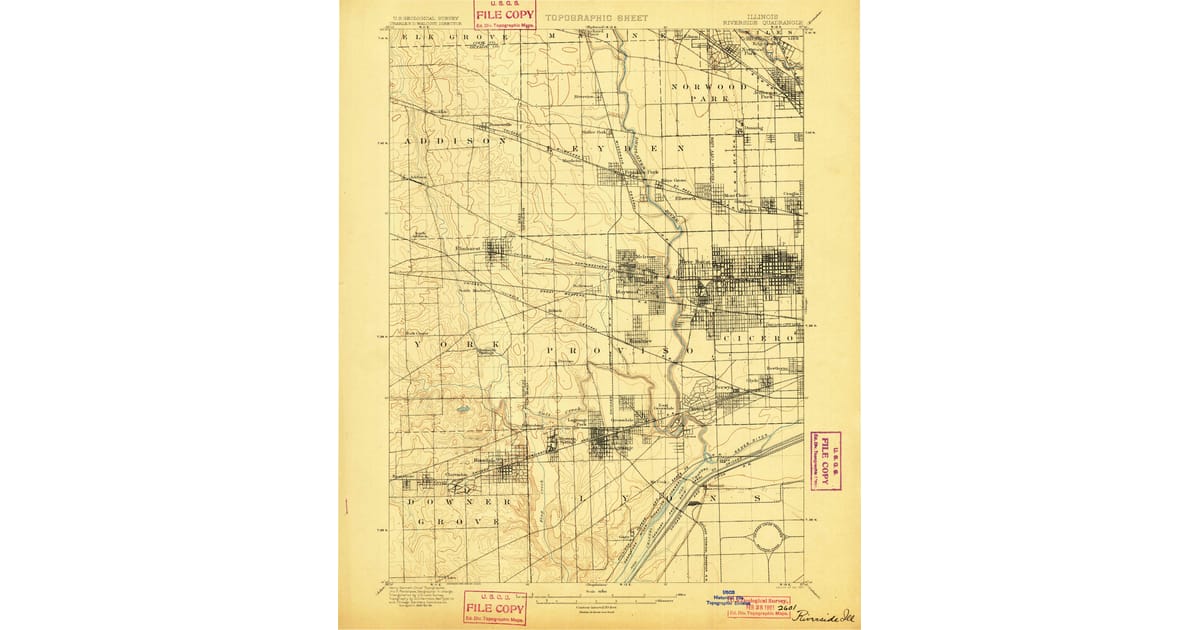 1901 Map of Riverside, IL — High-Res | Pastmaps