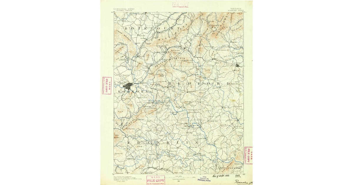 Old Maps of Westlake Corner VA - Roanoke Bedford County Va Usgs Topo 1890 Og 1200x630 