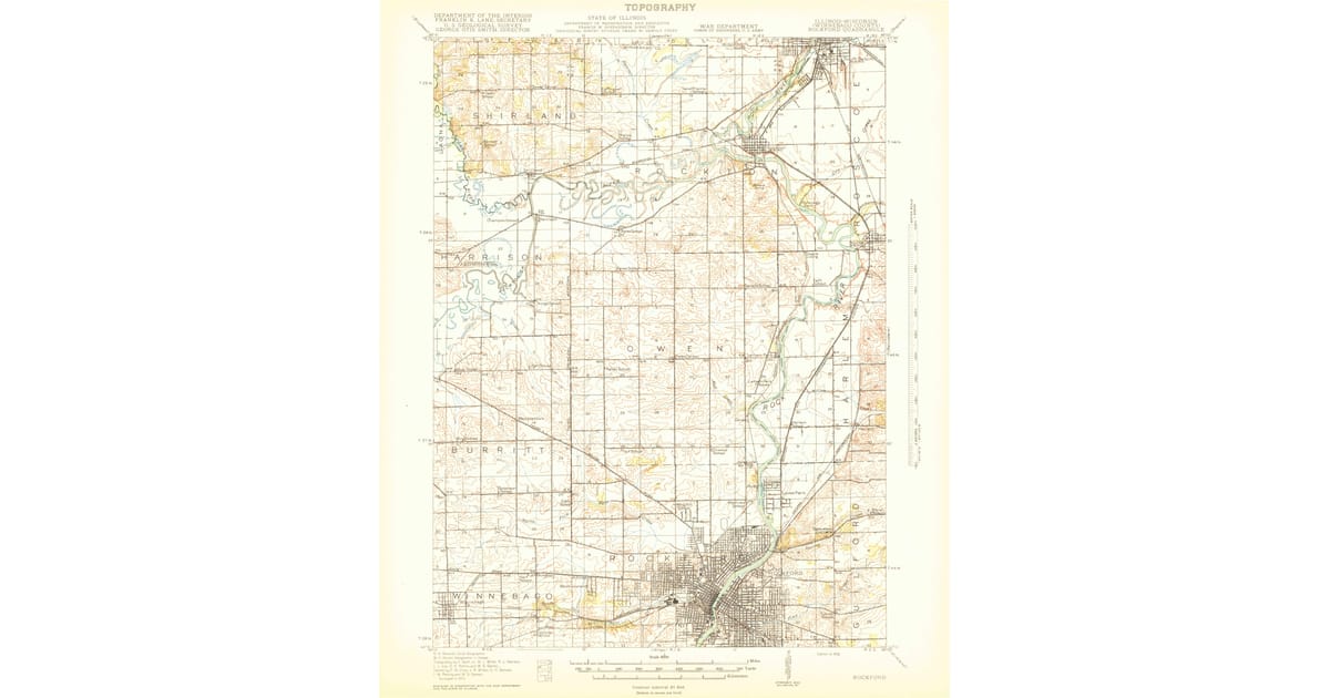1918 Map of Rockford, IL — High-Res, 1918 Print #2 | Pastmaps