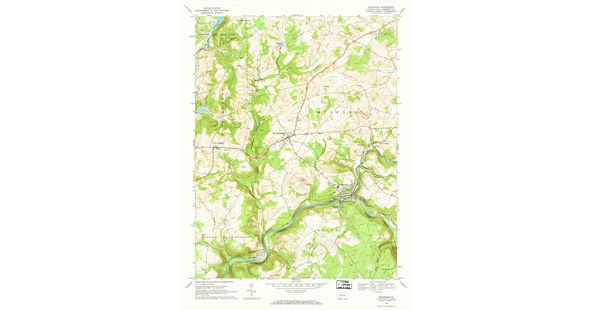 1968 Map of Rockwood, PA — High-Res | Pastmaps