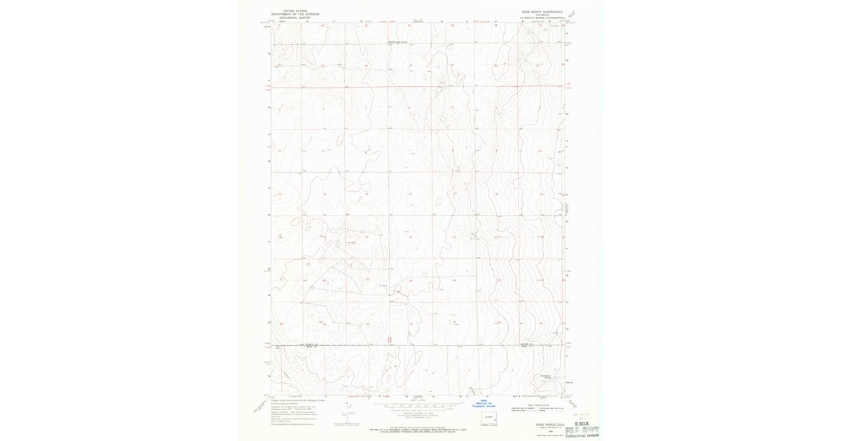 1968 Map of Rose Ranch, Kiowa County, CO — High-Res | Pastmaps