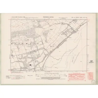 1938 Map of Ross and Cromarty Sheet LXXVI.SE, 1950 Print