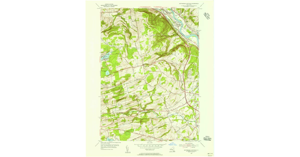 1954 Map of Rotterdam Junction, Guilderland, NY — High-Res | Pastmaps