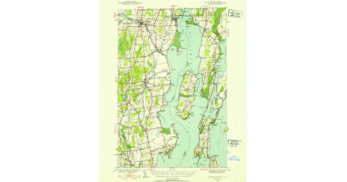 Le Rouses Map 1939 Map of Rouses Point, Plattsburgh, NY — High-Res | Pastmaps