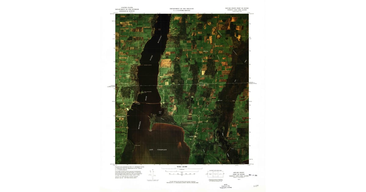 Le Rouses Map 1977 Map of Rouses Point Port Of Entry, Grand Isle County, VT — High ...