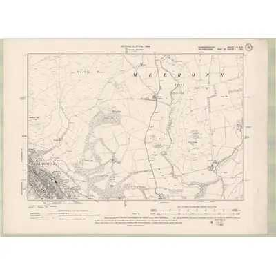 1897 Map of Roxburghshire Sheet III.SE, 1899 Print