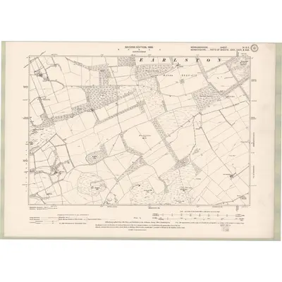 1898 Map of Roxburghshire Sheet IV.SE, 1899 Print
