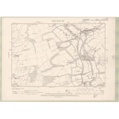 1898 Map of Roxburghshire Sheet IV.SW, 1899 Print