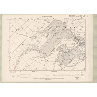 1897 Map of Roxburghshire Sheet IX.NE, 1899 Print