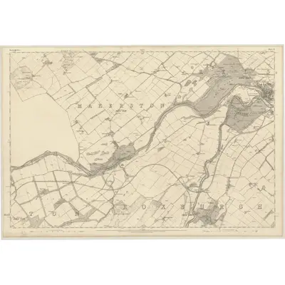 1858 Map of Roxburghshire, Sheet IX, 1863 Print