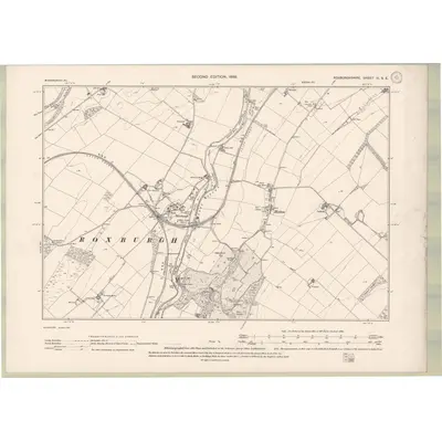 1897 Map of Roxburghshire Sheet IX.SE, 1899 Print