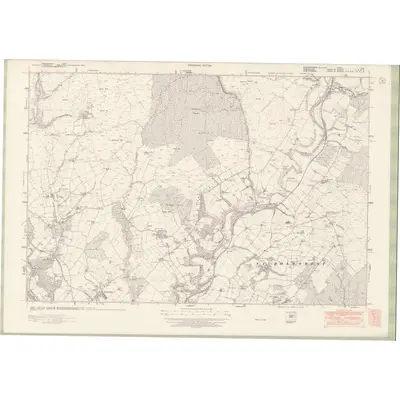 1950 Map of Roxburghshire Sheet nXLII, 1952 Print