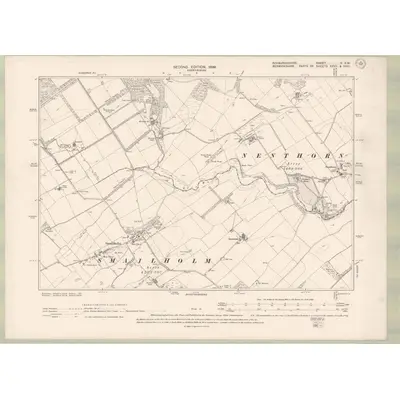 1897 Map of Roxburghshire Sheet V.SW, 1899 Print