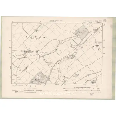 1897 Map of Roxburghshire Sheet VI.SW, 1899 Print