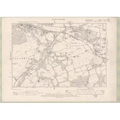 1897 Map of Roxburghshire Sheet VII.NE, 1899 Print