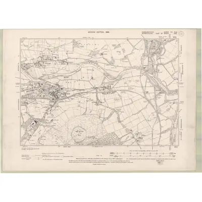 1897 Map of Roxburghshire Sheet VIII.NW, 1899 Print