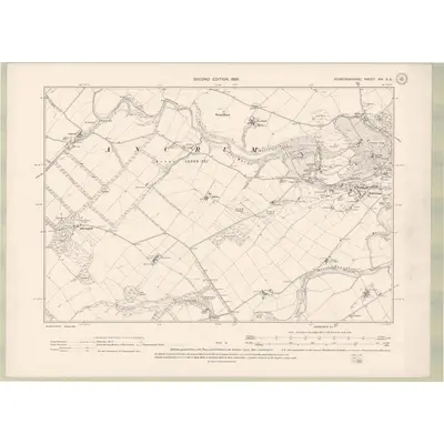 1897 Map of Roxburghshire Sheet XIV.SE, 1899 Print