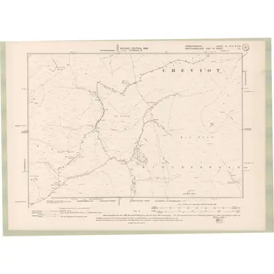 1896 Map of Roxburghshire Sheet XL.NW & SW, 1899 Print