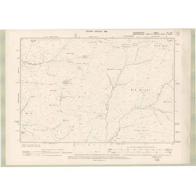 1896 Map of Roxburghshire Sheet XLI.SE, 1899 Print