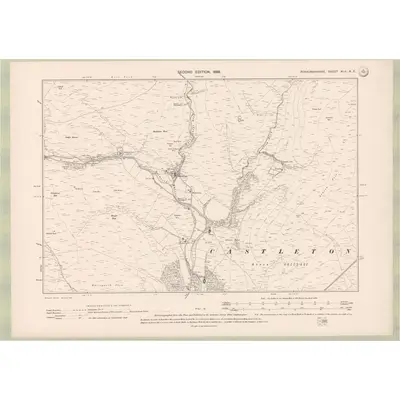 1896 Map of Roxburghshire Sheet XLII.NE, 1899 Print