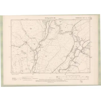 1896 Map of Roxburghshire Sheet XLII.SE, 1899 Print