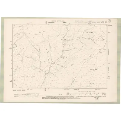 1896 Map of Roxburghshire Sheet XLIV.NE, 1899 Print