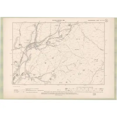 1896 Map of Roxburghshire Sheet XLV.NE, 1899 Print