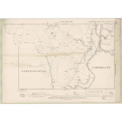 1896 Map of Roxburghshire Sheet XLVII.NE & XLVIII.NW, 1899 Print
