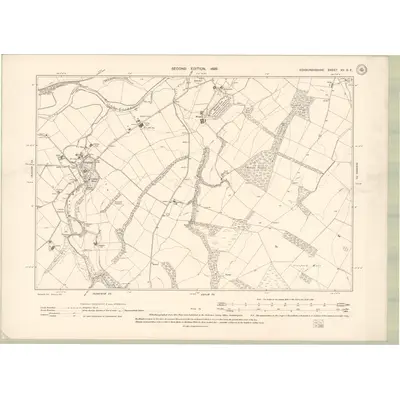 1897 Map of Roxburghshire Sheet XV.SE, 1899 Print