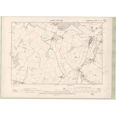 1896 Map of Roxburghshire Sheet XVI.NE, 1899 Print
