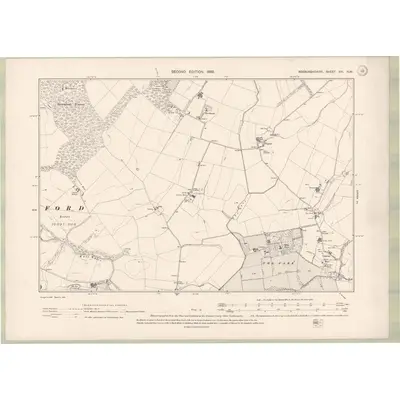 1896 Map of Roxburghshire Sheet XVI.NW, 1899 Print