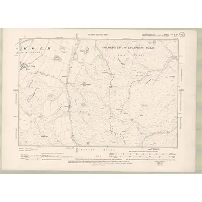 1896 Map of Roxburghshire Sheet XVII.NW, 1899 Print