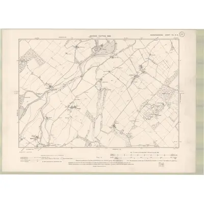 1897 Map of Roxburghshire Sheet XX.NE, 1899 Print