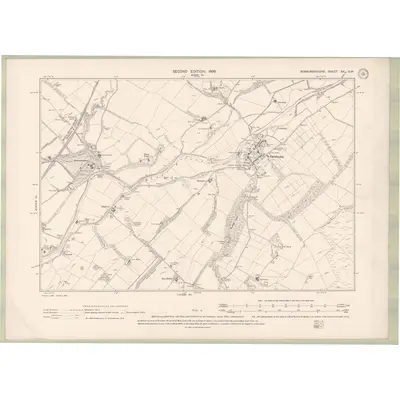 1897 Map of Roxburghshire Sheet XX.SW, 1899 Print