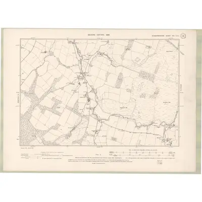 1897 Map of Roxburghshire Sheet XXI.SE, 1899 Print