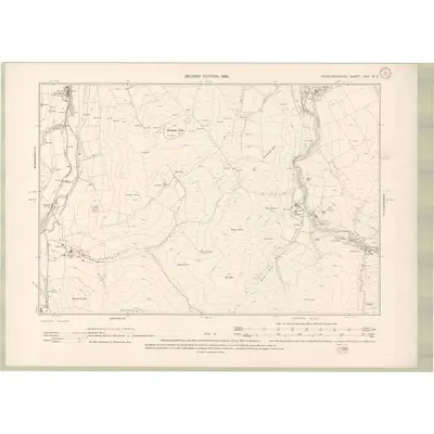 1896 Map of Roxburghshire Sheet XXII.NE, 1899 Print