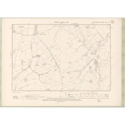 1896 Map of Roxburghshire Sheet XXII.SW, 1899 Print