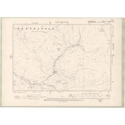 1896 Map of Roxburghshire Sheet XXIII.NW, 1899 Print