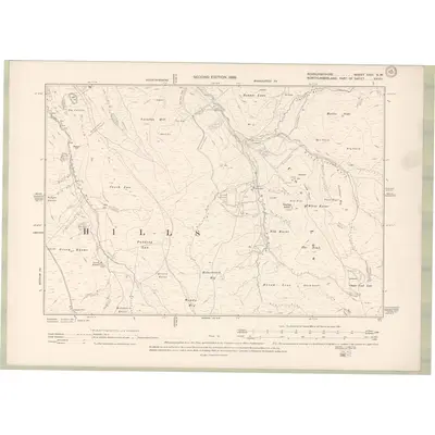 1896 Map of Roxburghshire Sheet XXIII.SW, 1899 Print