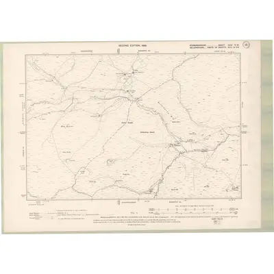 1896 Map of Roxburghshire Sheet XXIV.NW, 1899 Print