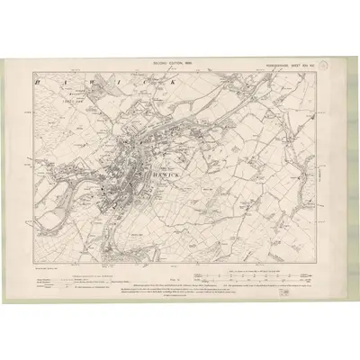 1897 Map of Roxburghshire Sheet XXV.NE, 1899 Print
