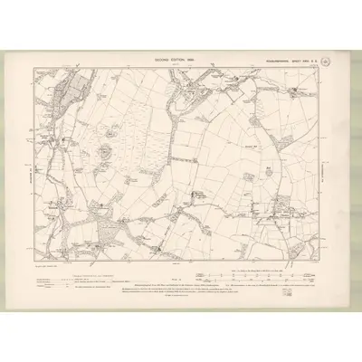 1896 Map of Roxburghshire Sheet XXVI.SE, 1899 Print