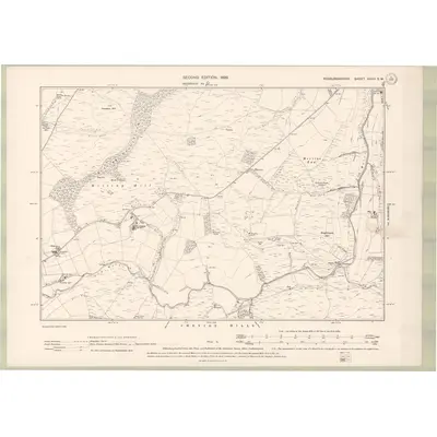 1896 Map of Roxburghshire Sheet XXVII.SW, 1899 Print