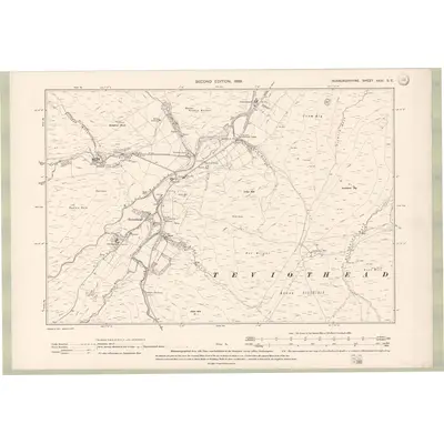 1897 Map of Roxburghshire Sheet XXXI.SE, 1899 Print