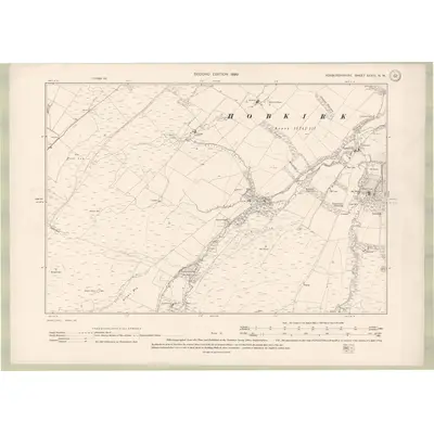 1896 Map of Roxburghshire Sheet XXXIII.NW, 1899 Print