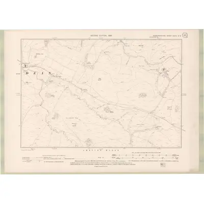 1896 Map of Roxburghshire Sheet XXXIV.NW, 1899 Print
