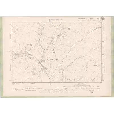 1896 Map of Roxburghshire Sheet XXXIX.SE, 1899 Print