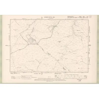 1896 Map of Roxburghshire Sheet XXXV.NE, 1899 Print