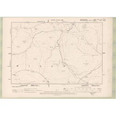 1896 Map of Roxburghshire Sheet XXXV.NW, 1899 Print